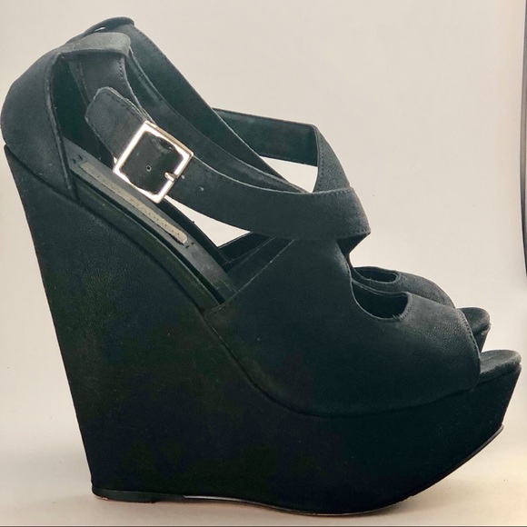 Steve Madden black Xternal wedge - Picture 1 of 7